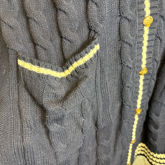 Women's ELOQUII Navy & White Cable Knit Cardigan Plus Size 26/28 - Picture 5 of 9